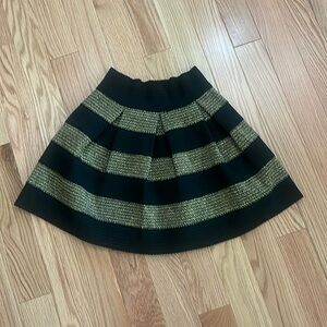 Black and Gold Pleated Skirt